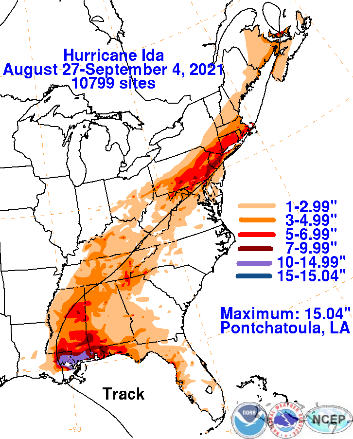 Hurricane Ida (2021) Rainfall