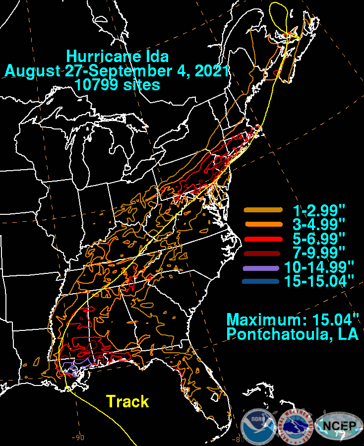 Hurricane Ida (2021) Rainfall