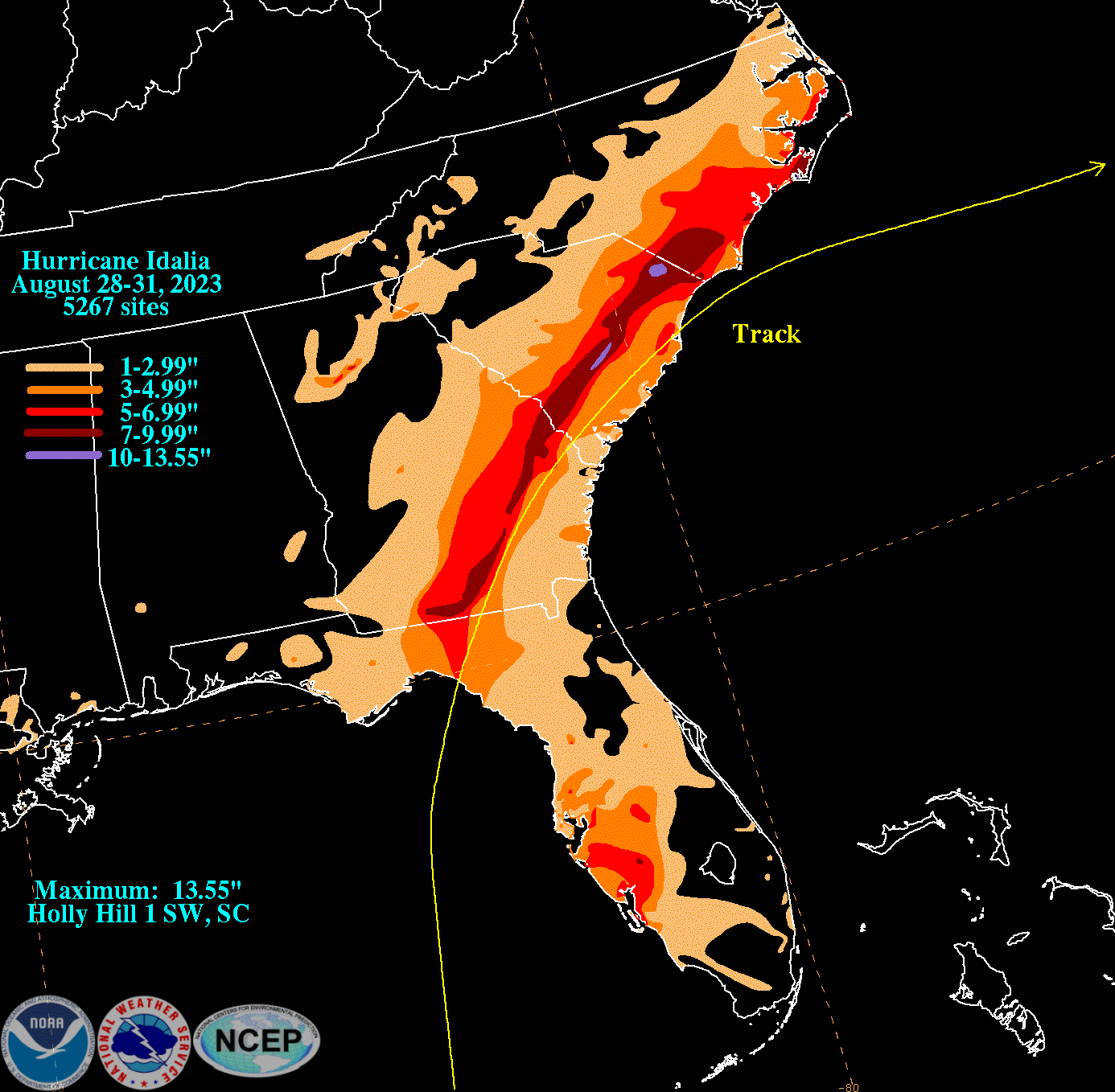 Hurricane Idalia (2023) Rainfall