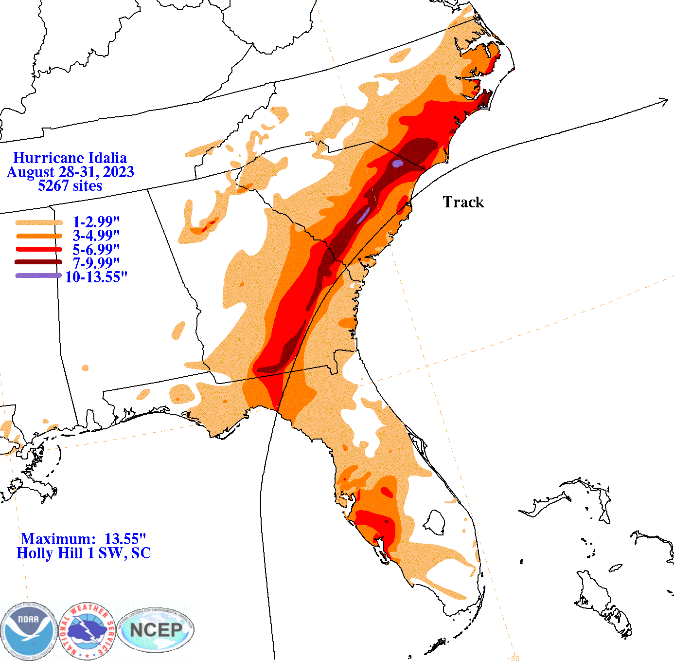 Hurricane Idalia (2023) Rainfall