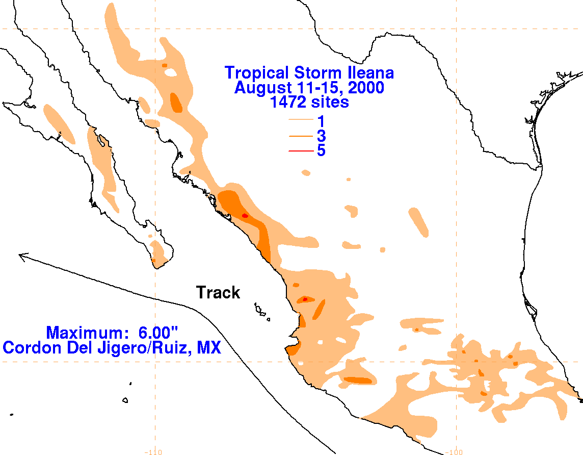 Ileana (2000) Rainfall