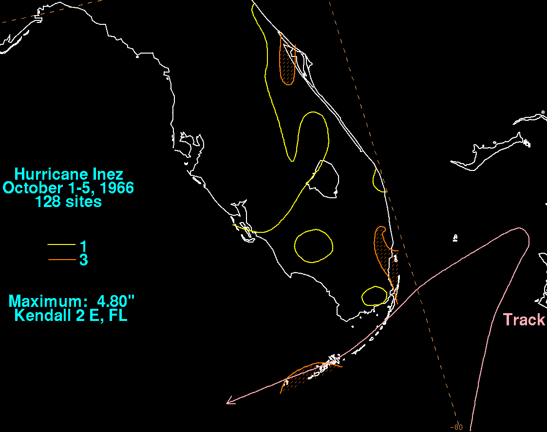 Hurricane Inez (1966) Rainfall