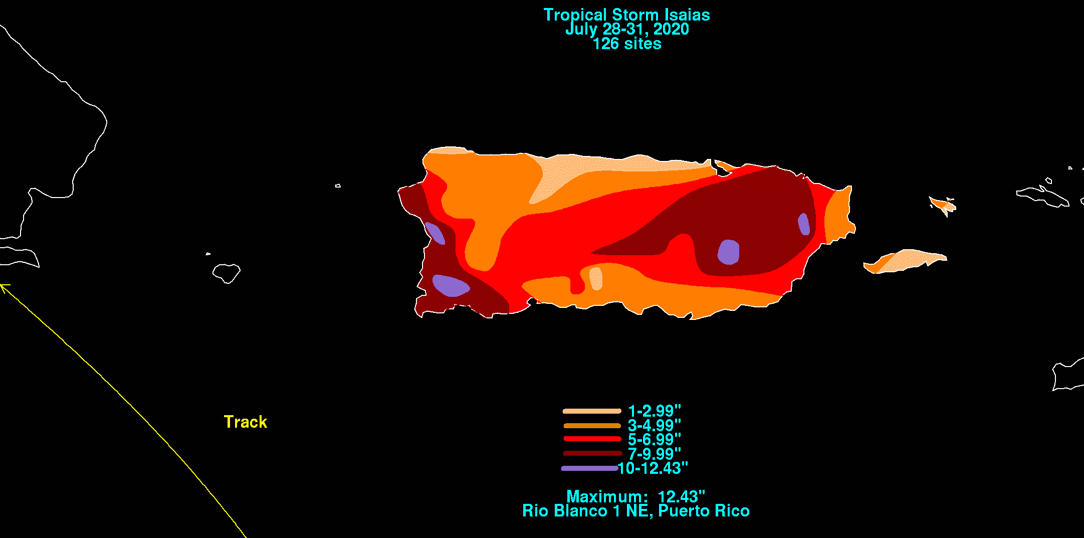 Hurricane Isaias (2020) Rainfall
