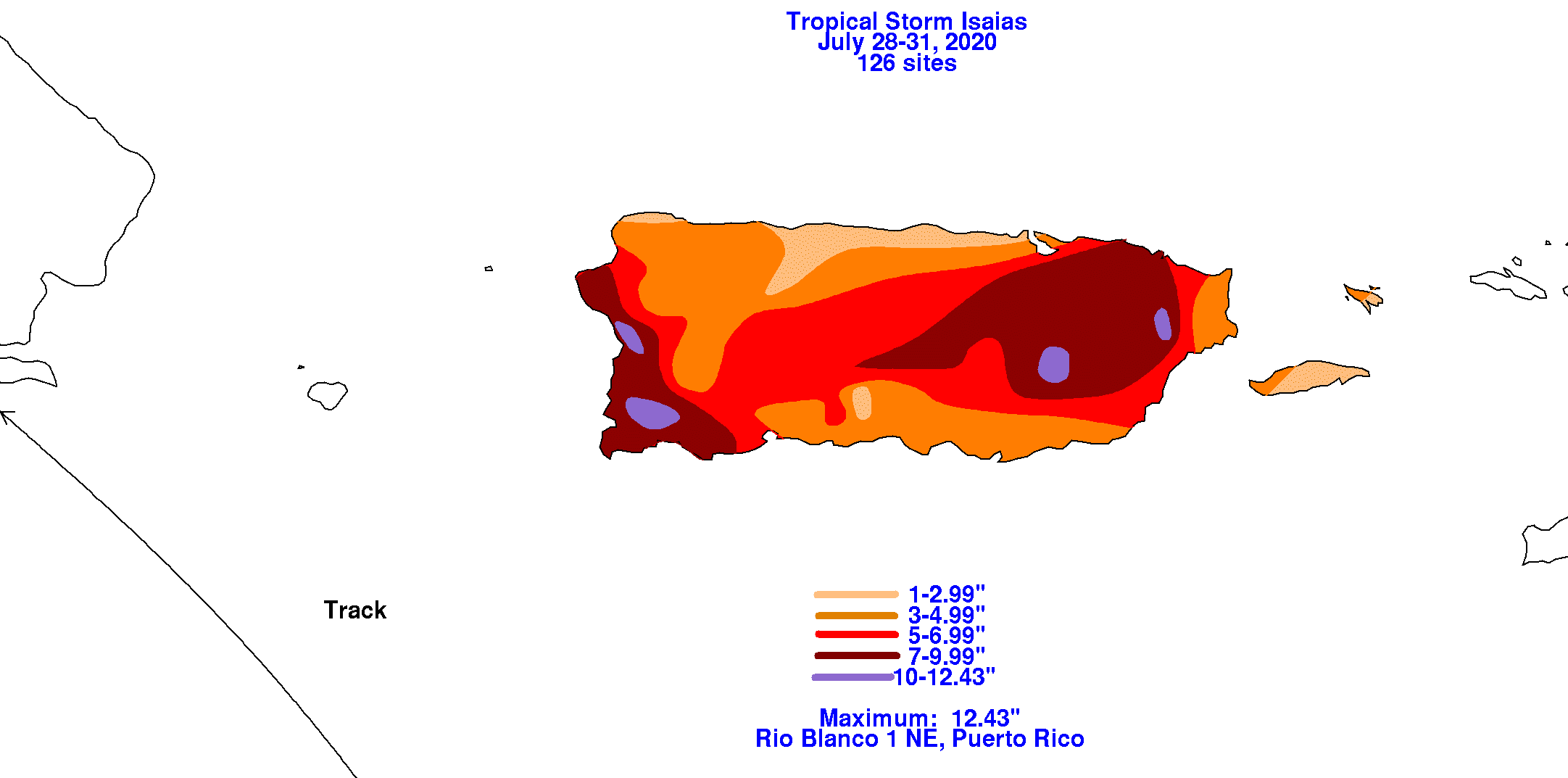 Hurricane Isaias (2020) Rainfall