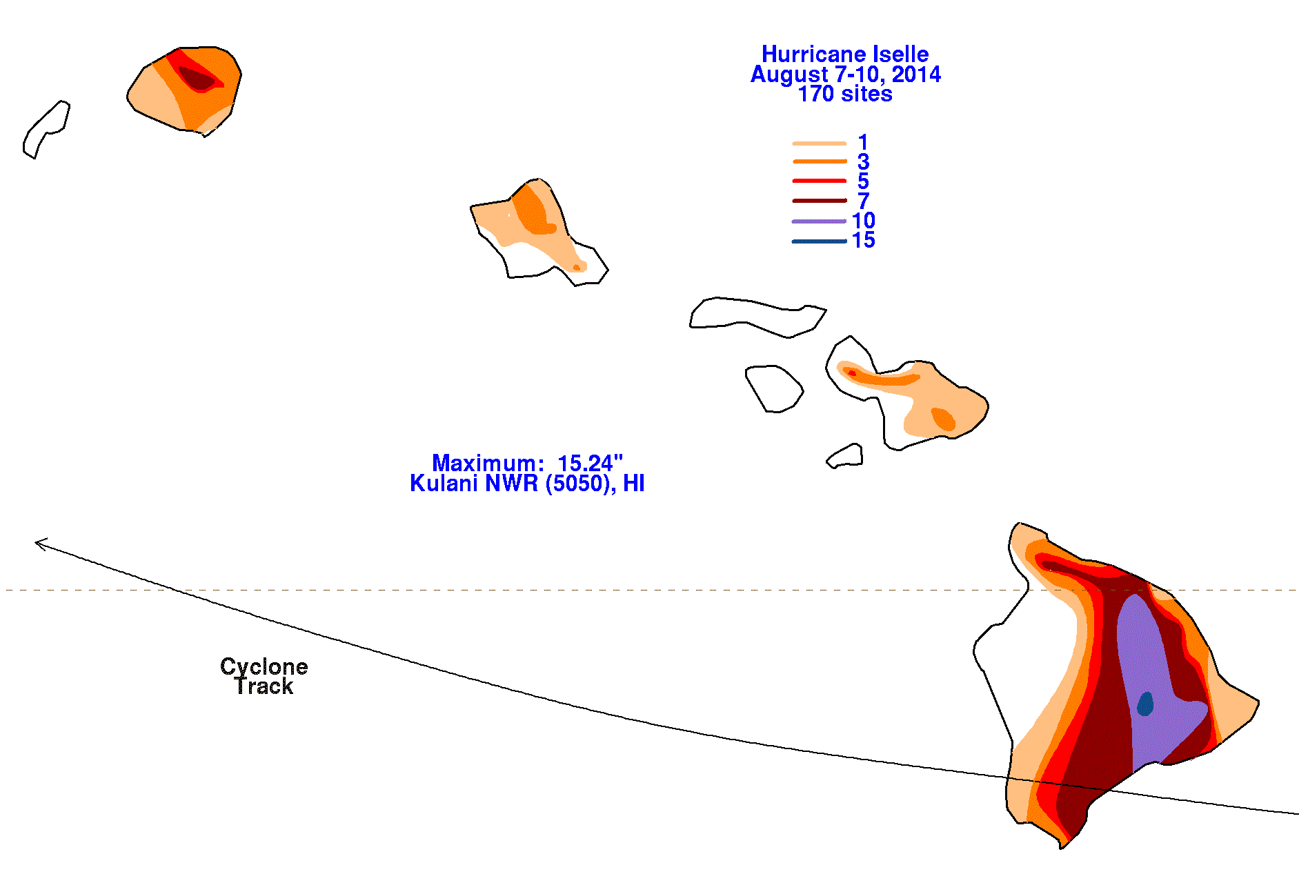Hurricane Iselle (2014) Rainfall