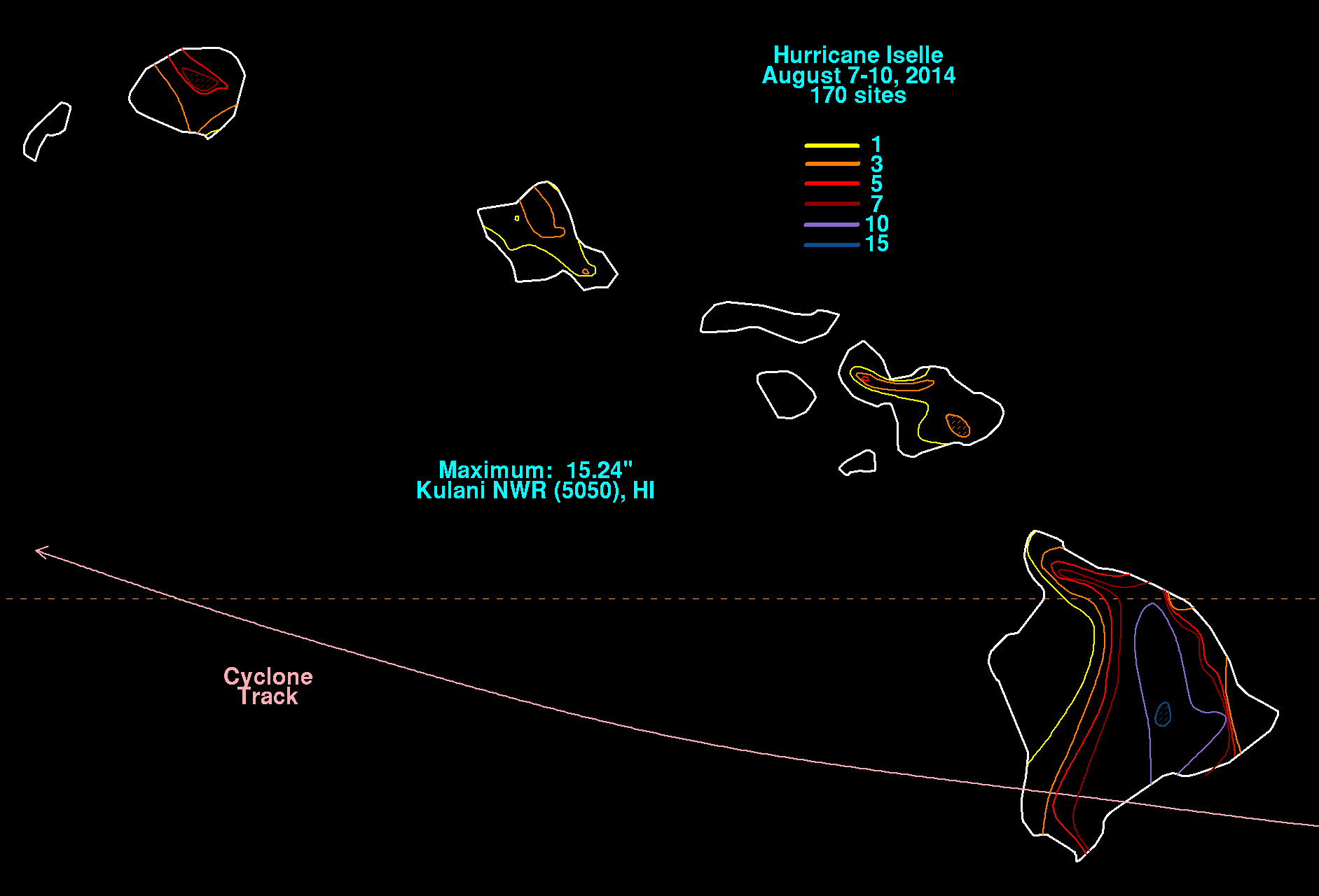 Hurricane Iselle (2014) Rainfall