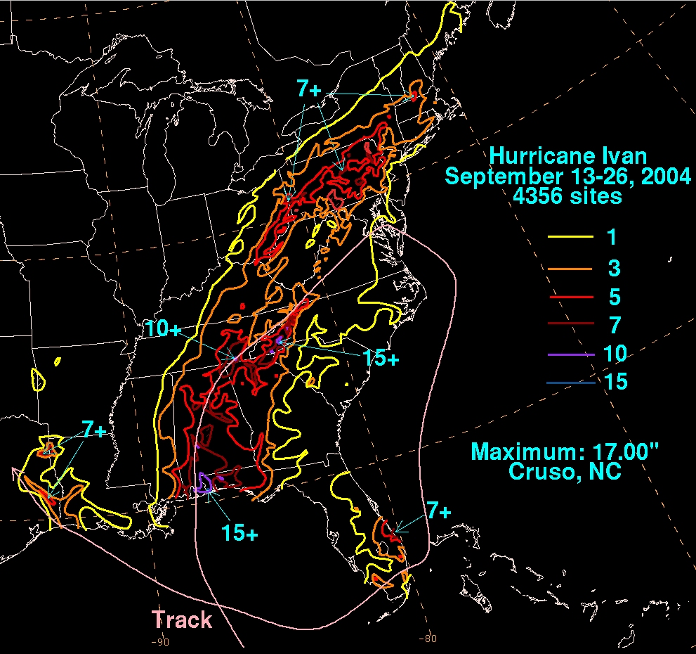 Hurricane Ivan Tracking Chart