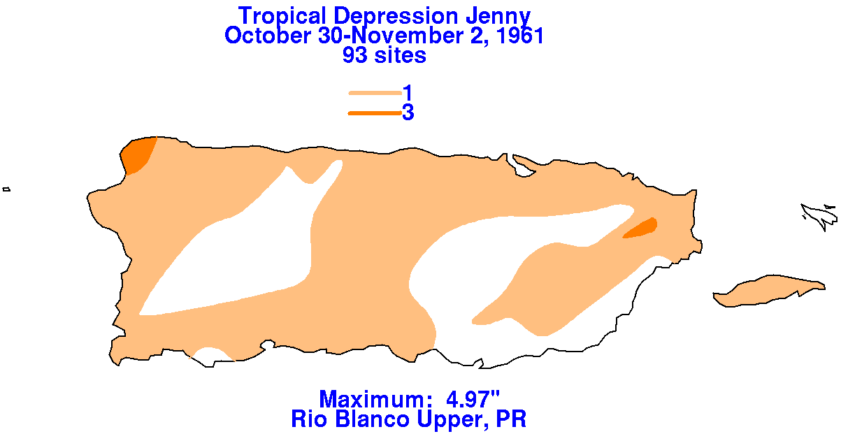 Jenny (1961) Storm Total Rainfall
