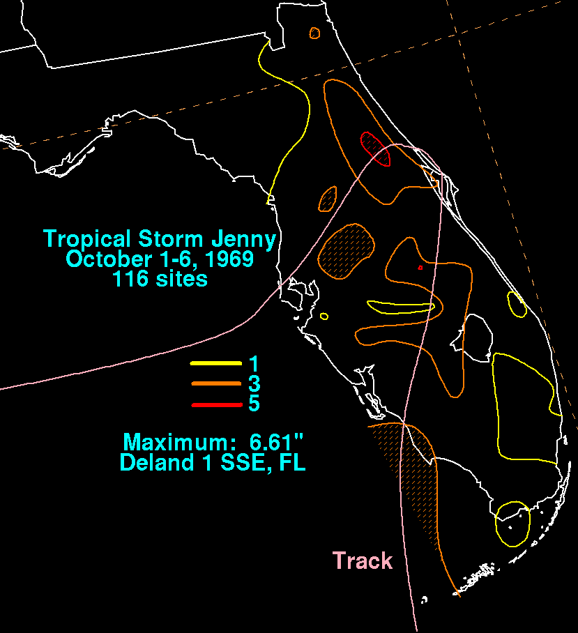 Jenny (1969) Storm Total Rainfall