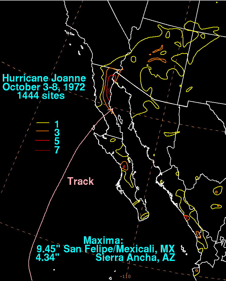 Hurricane Joanne (1972) Rainfall