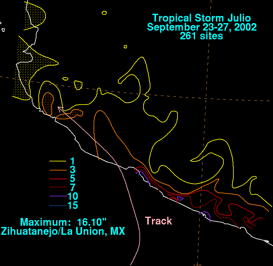 Iselle (2002) Storm Total Rainfall