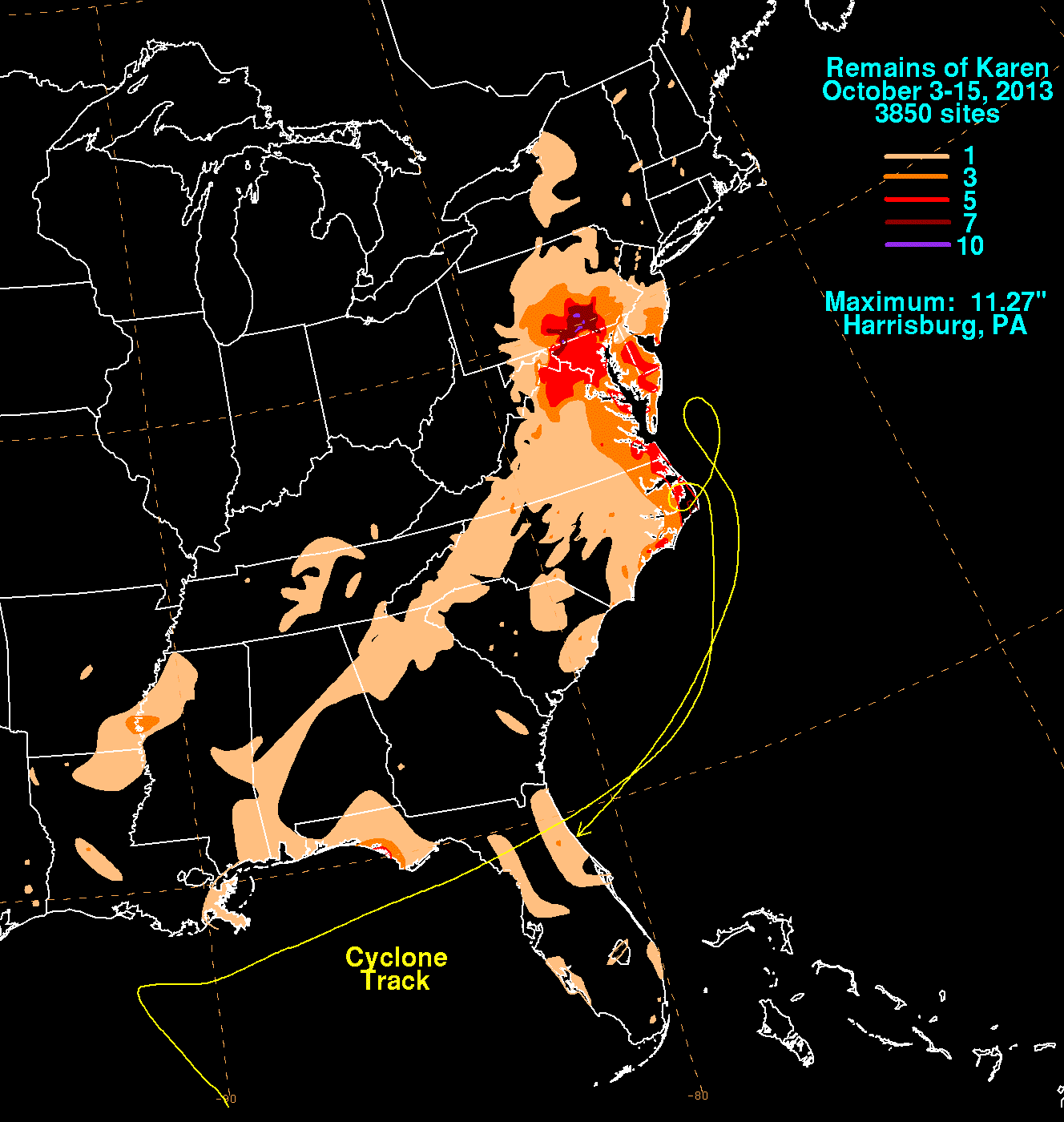 Tropical Storm Karen (2013) Rainfall