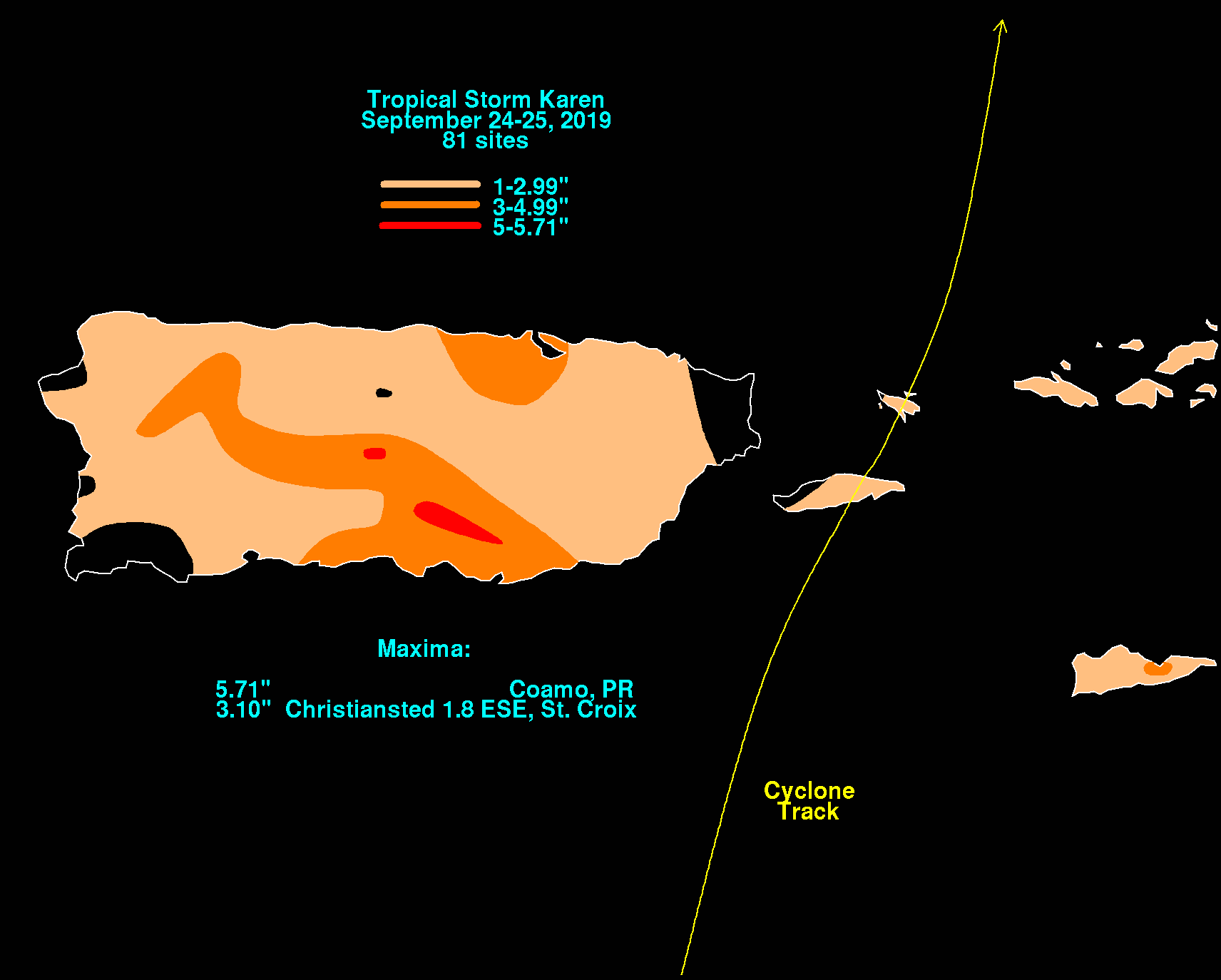 Tropical Storm Karen (2019) Rainfall