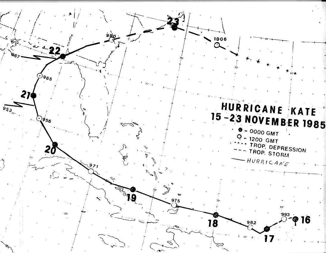 Hurricane Kate (1985) Track