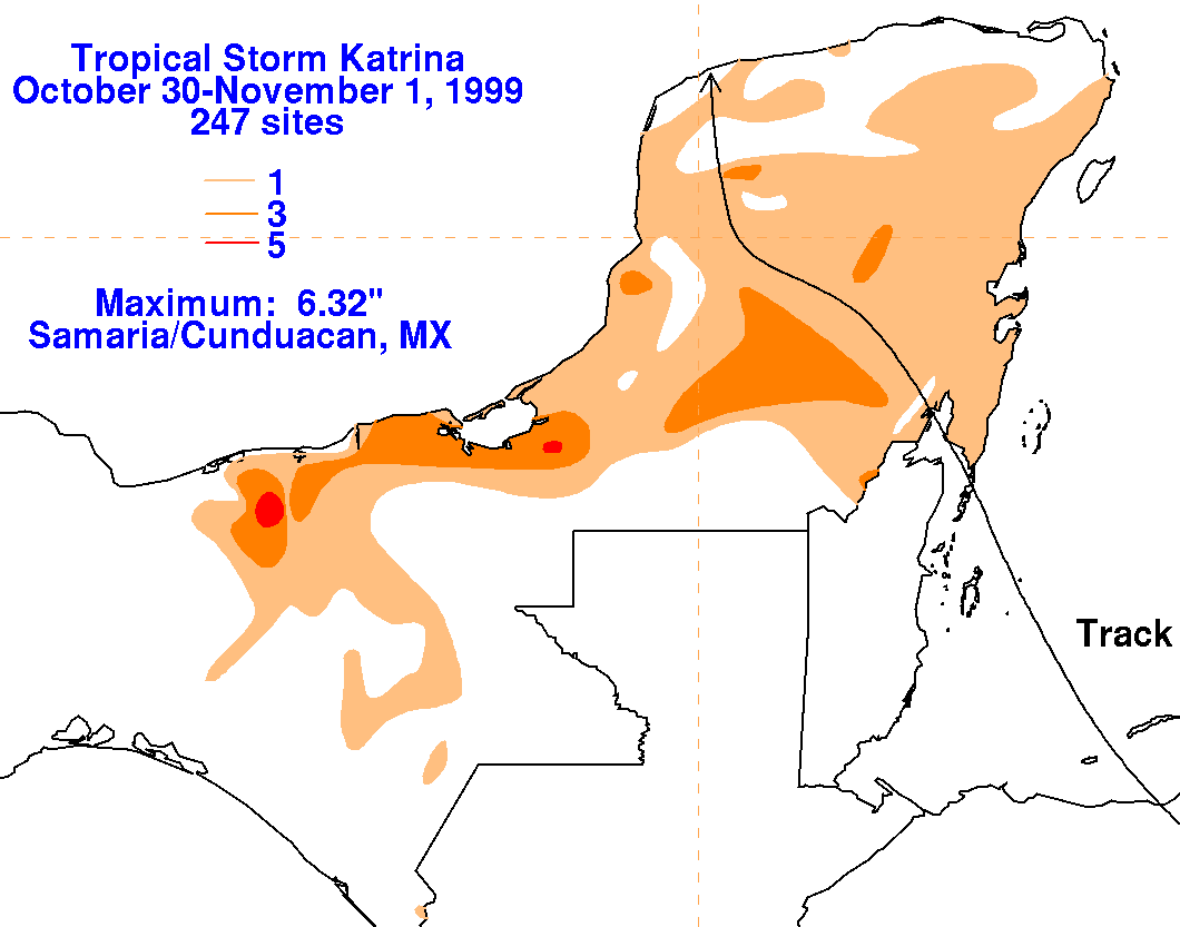 Katrina (1999) Rainfall