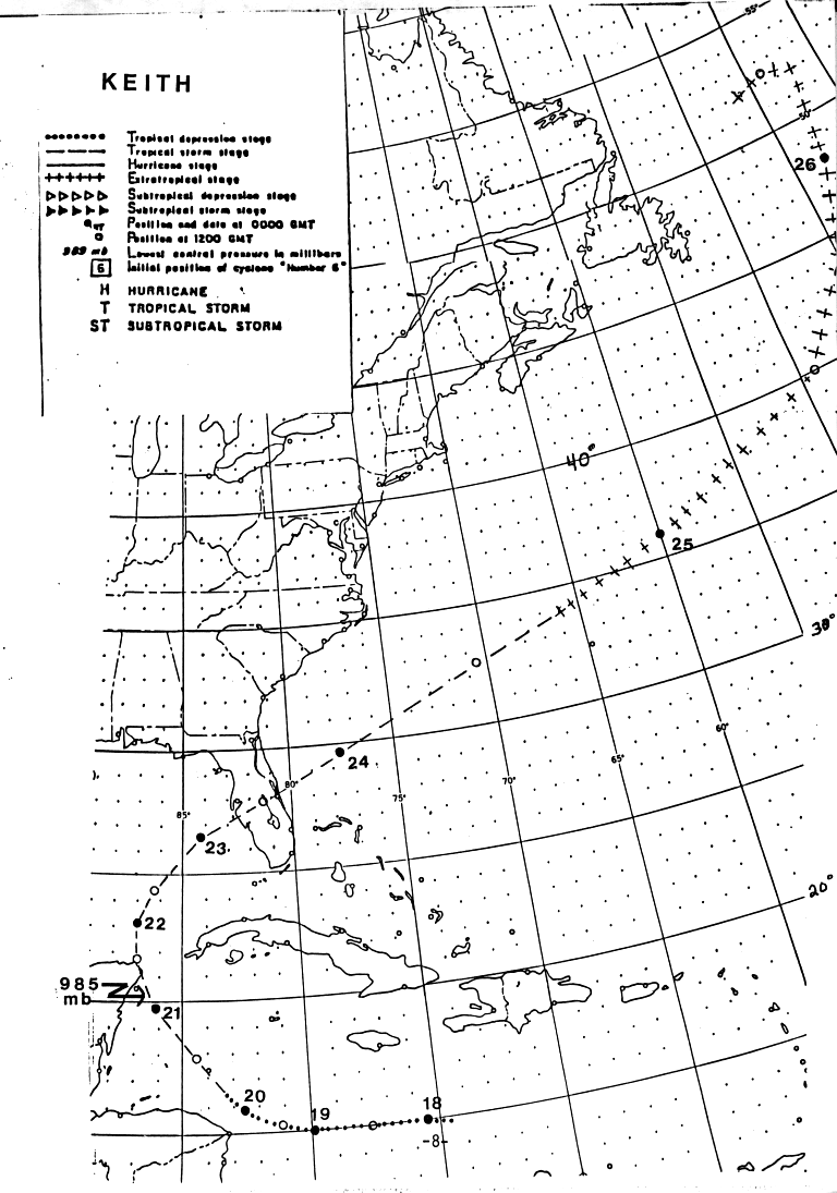 Tropical Storm Keith Track (1988)