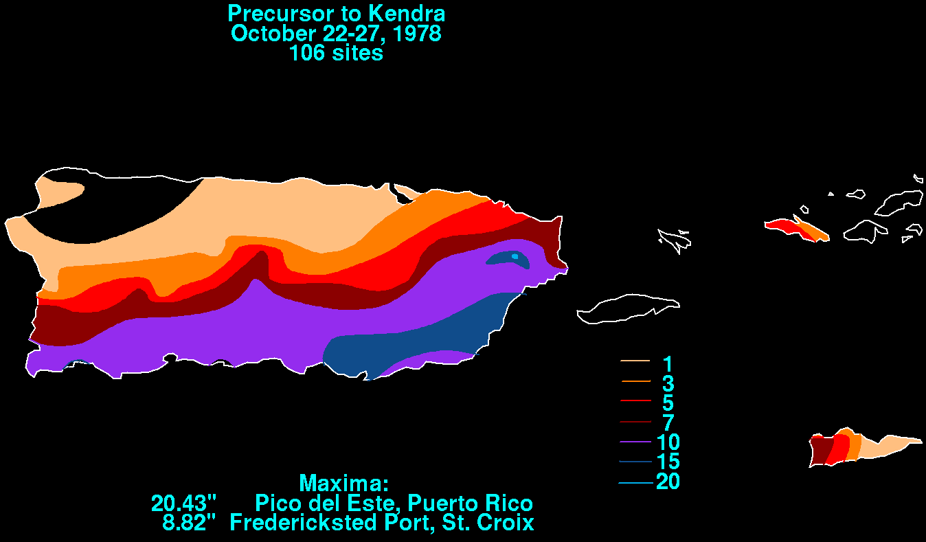 Kendra (1978) Storm Total Rainfall