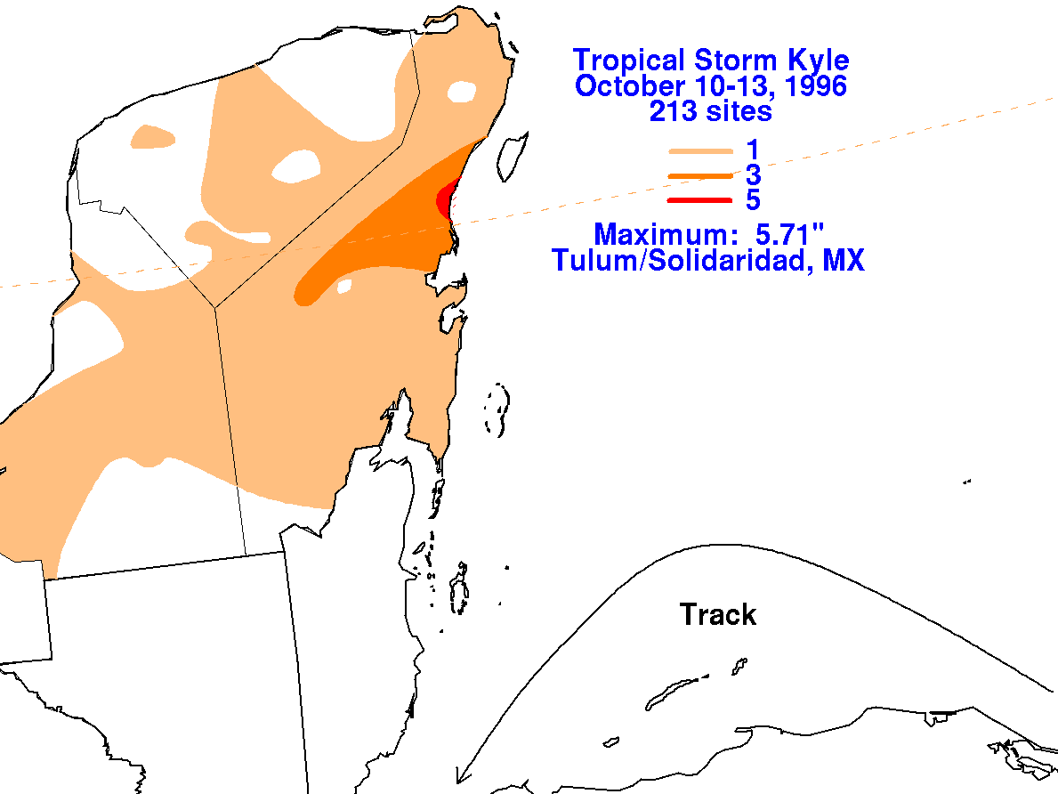 Kyle (1996) Storm Total Rainfall
