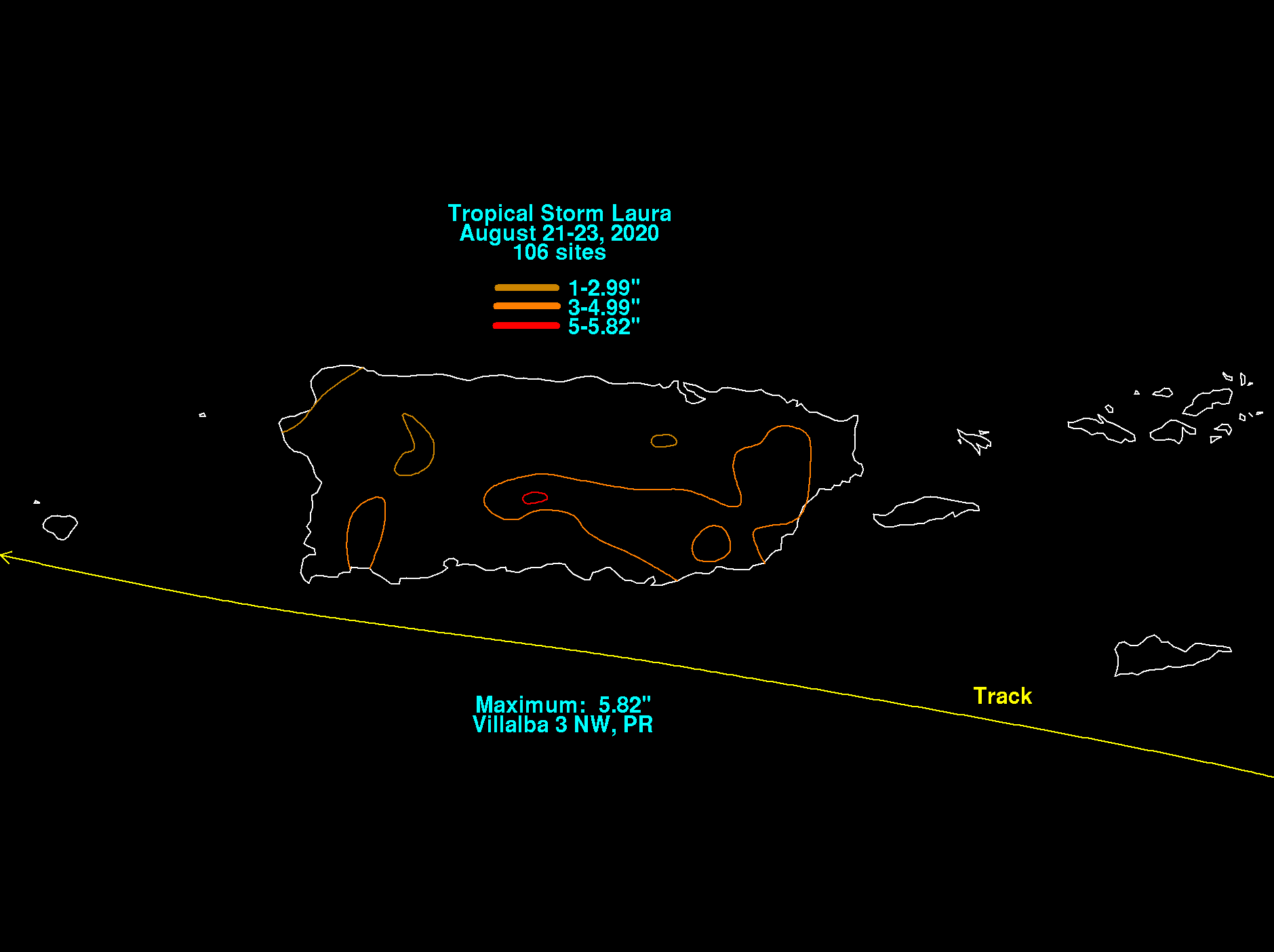 Hurricane Laura (2020) Rainfall