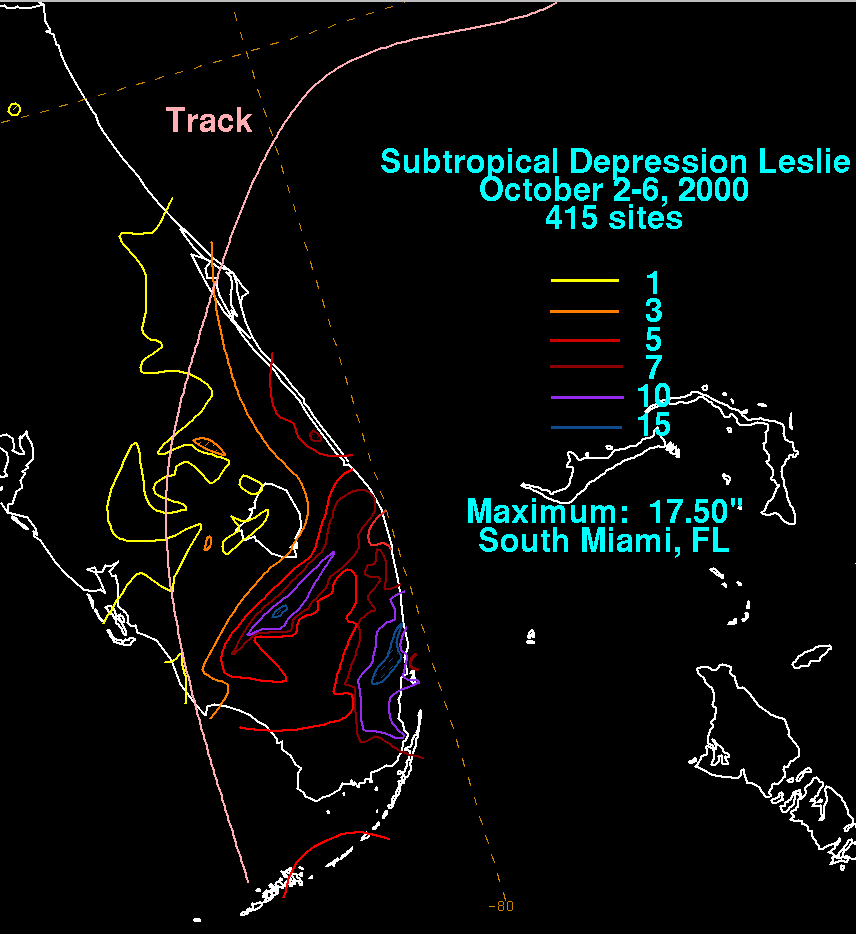 Leslie (2000) Storm Total Rainfall