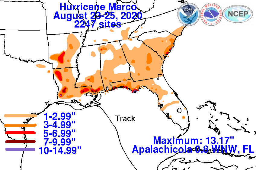 Tropical Storm Marco (2020) Rainfall