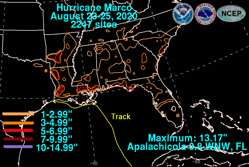 Tropical Storm Marco (2020) Rainfall