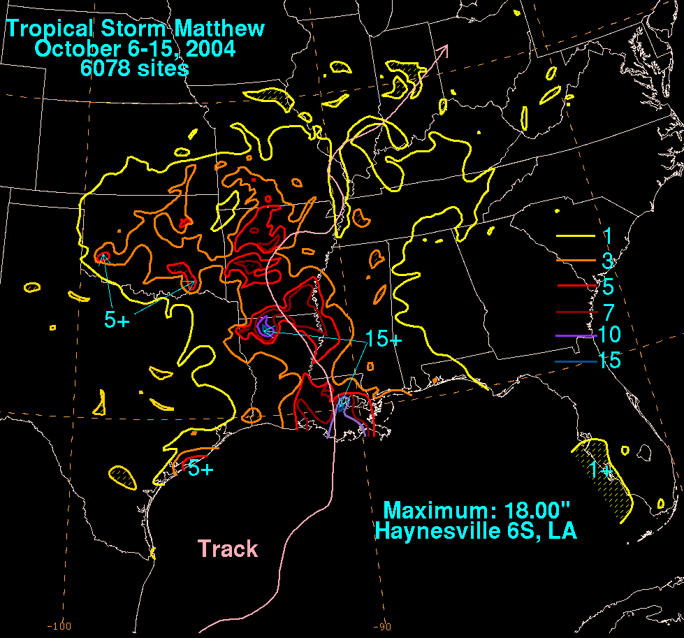 Tropical Storm Matthew (2004) Rainfall