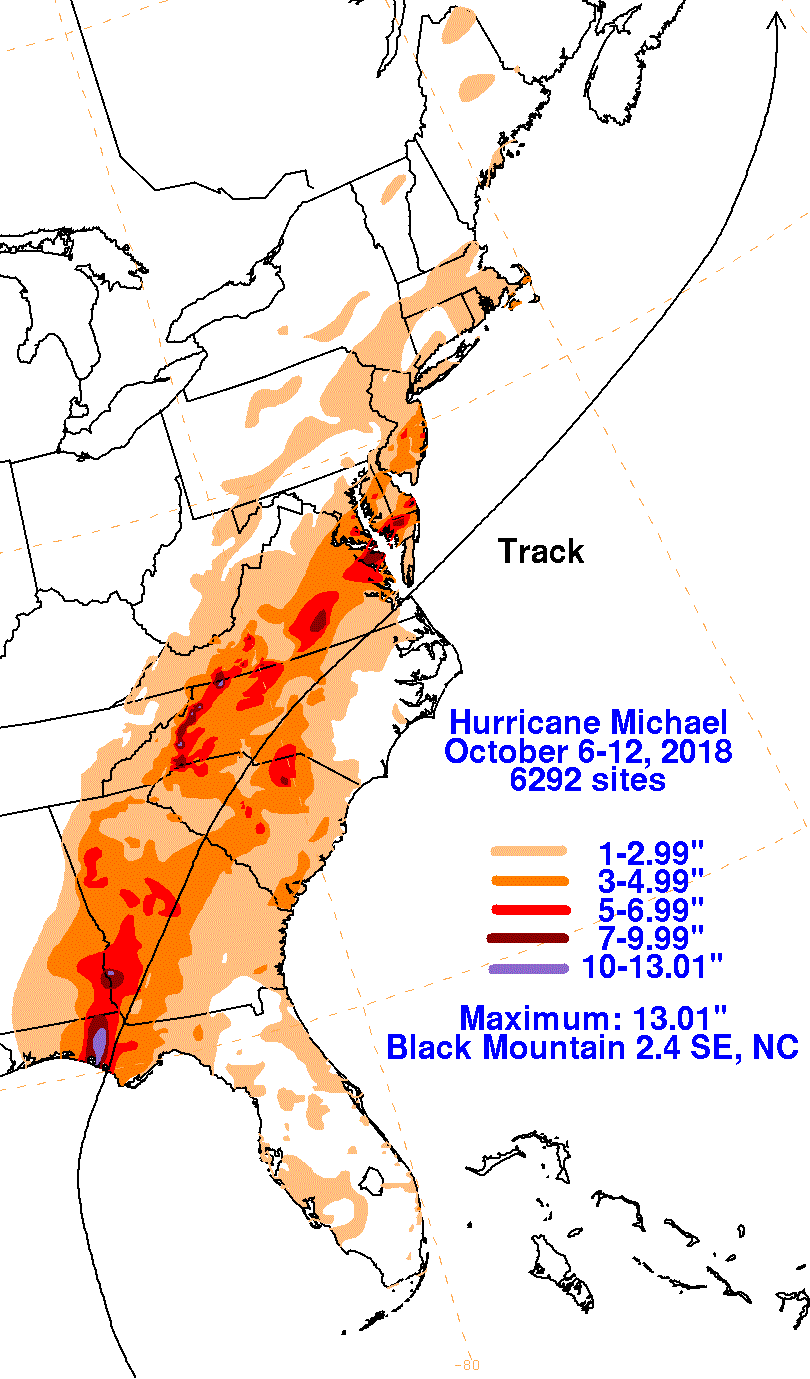 Hurricane Michael (2018) Rainfall