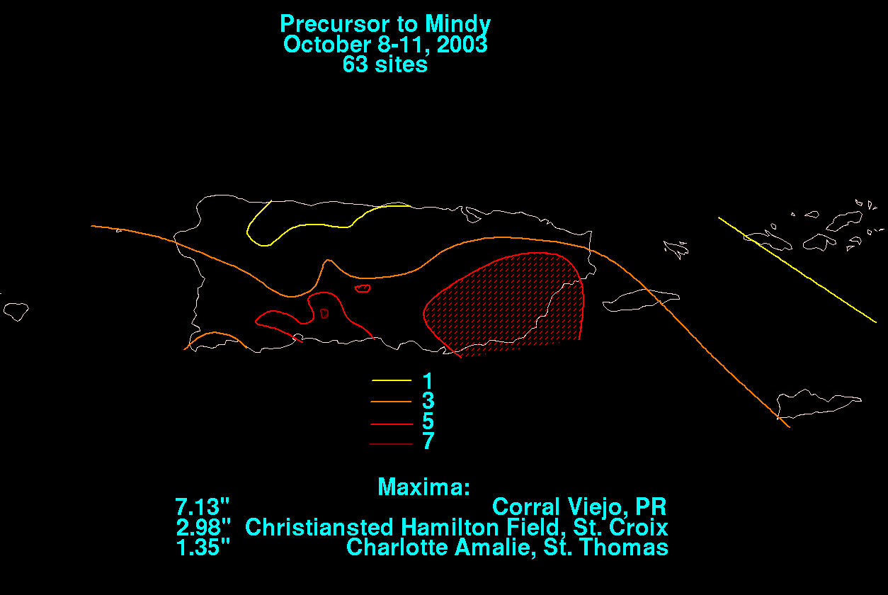 Precursor to Mindy (2003) Rainfall