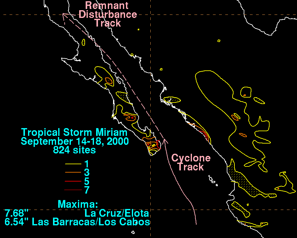 Miriam (2000) Storm Total Rainfall