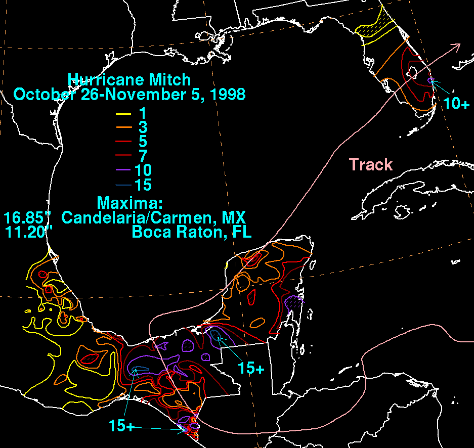 Tropical Storm Mitch (1998) Rainfall