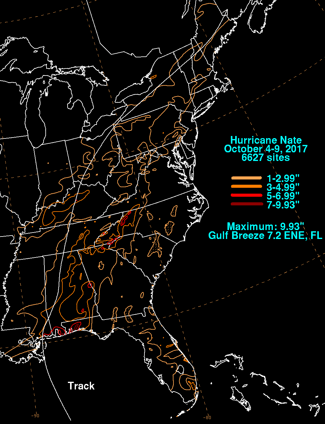 Hurricane Nate (2017) Rainfall