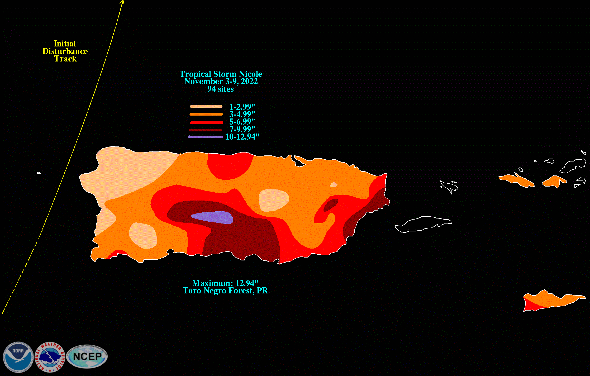 Hurricane Nicole (2022) Rainfall