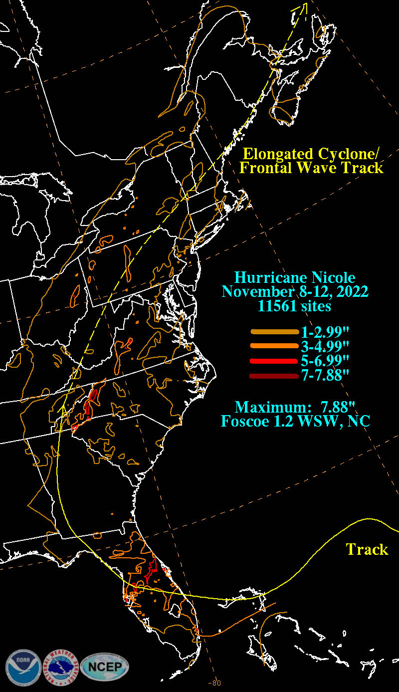Hurricane Nicole (2022) Rainfall