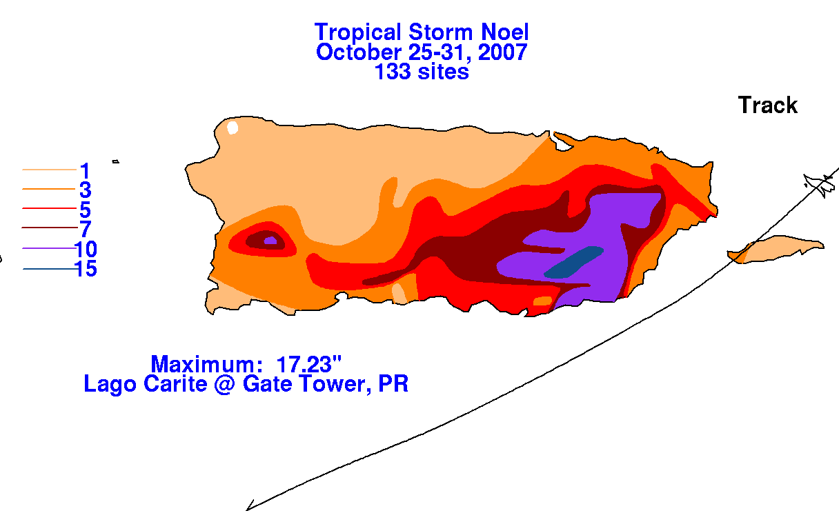 Noel (2007) Storm Total Rainfall