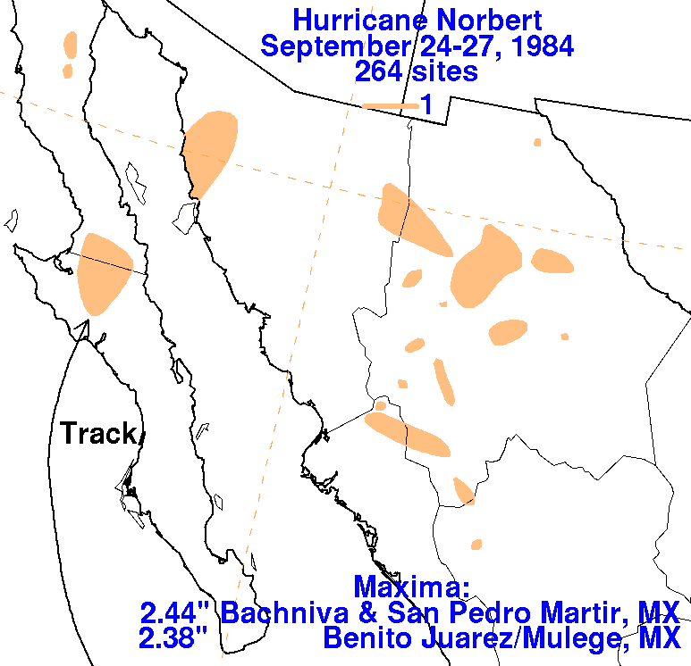 Norbert (1984) Storm Total Rainfall