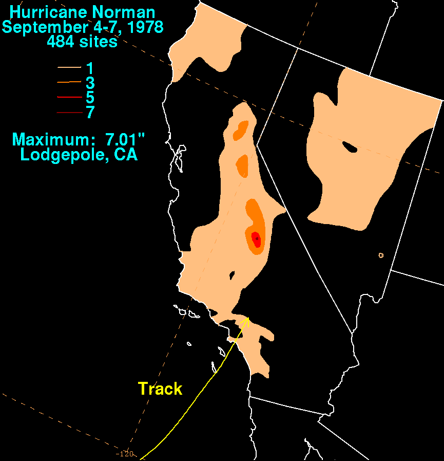 Norman (1978) Storm Total Rainfall