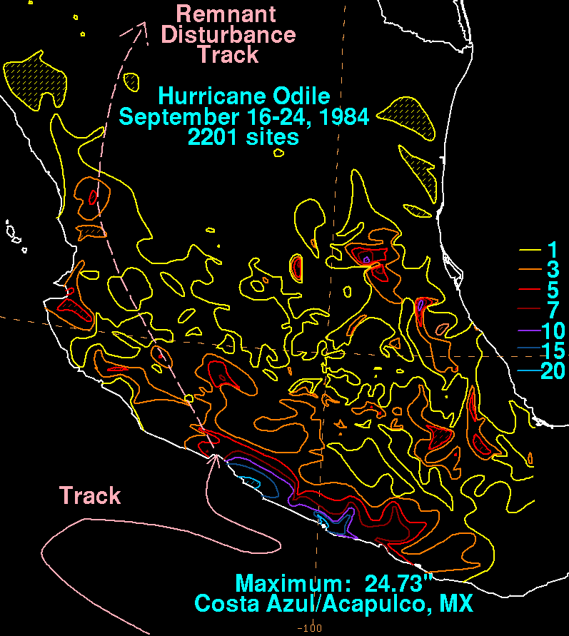 Odile (1984) Storm Total Rainfall