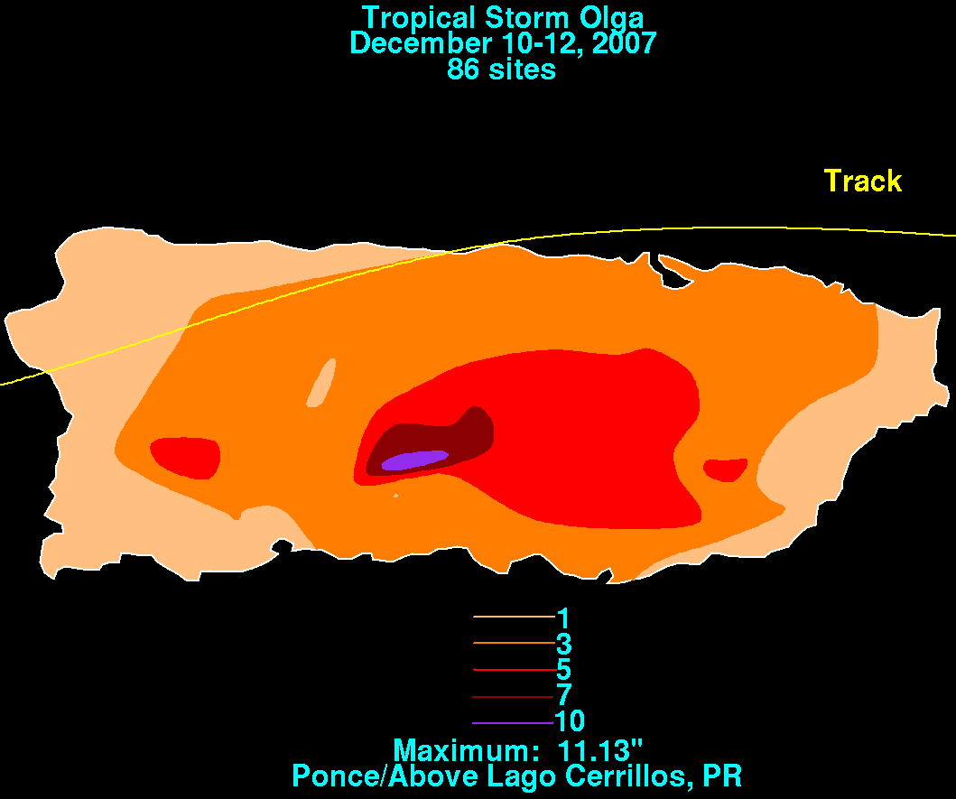 Tropical Storm Olga (2007) Rainfall