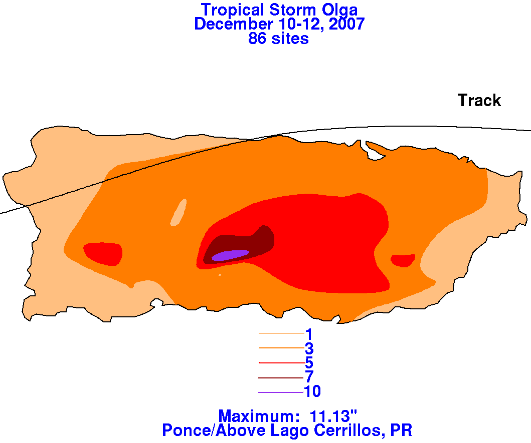 Tropical Storm Olga (2007) Rainfall