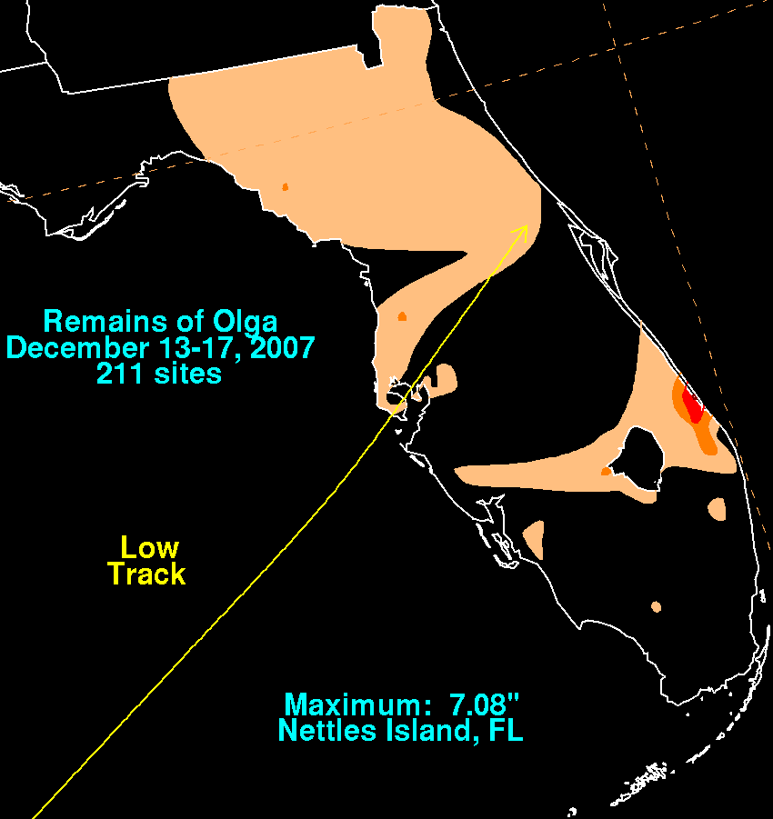 Olga (2007) Florida Rainfall