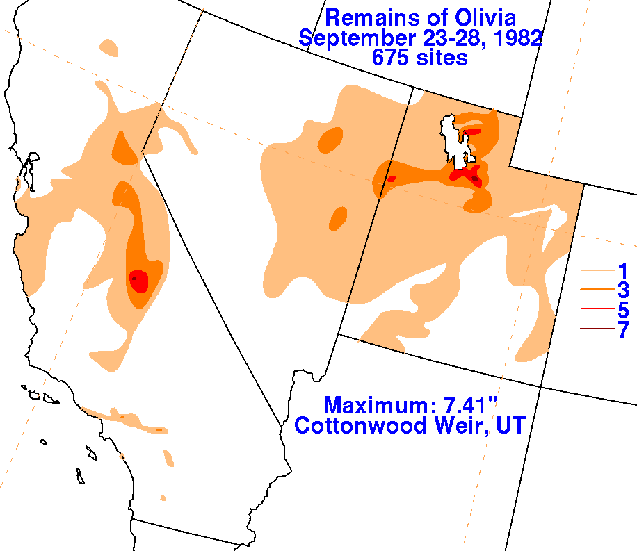 Olivia (1982) Rainfall