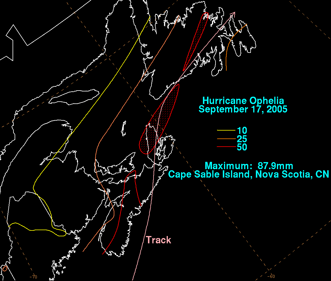 Hurricane Ophelia (2005) Rainfall