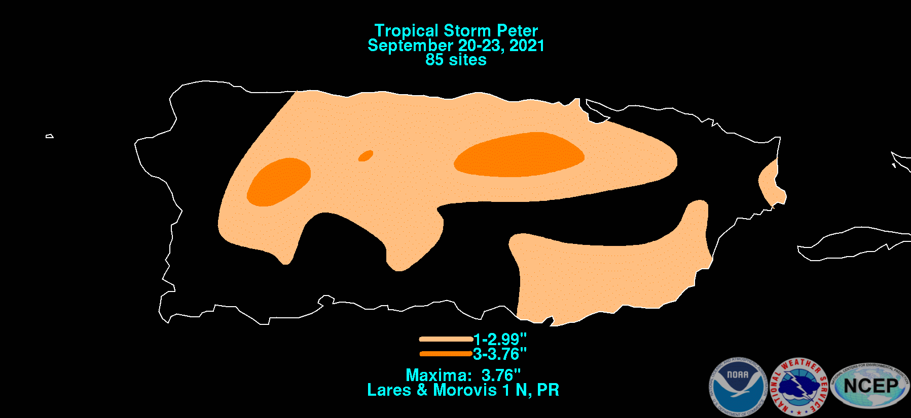Tropical Storm Peter (2021) Rainfall