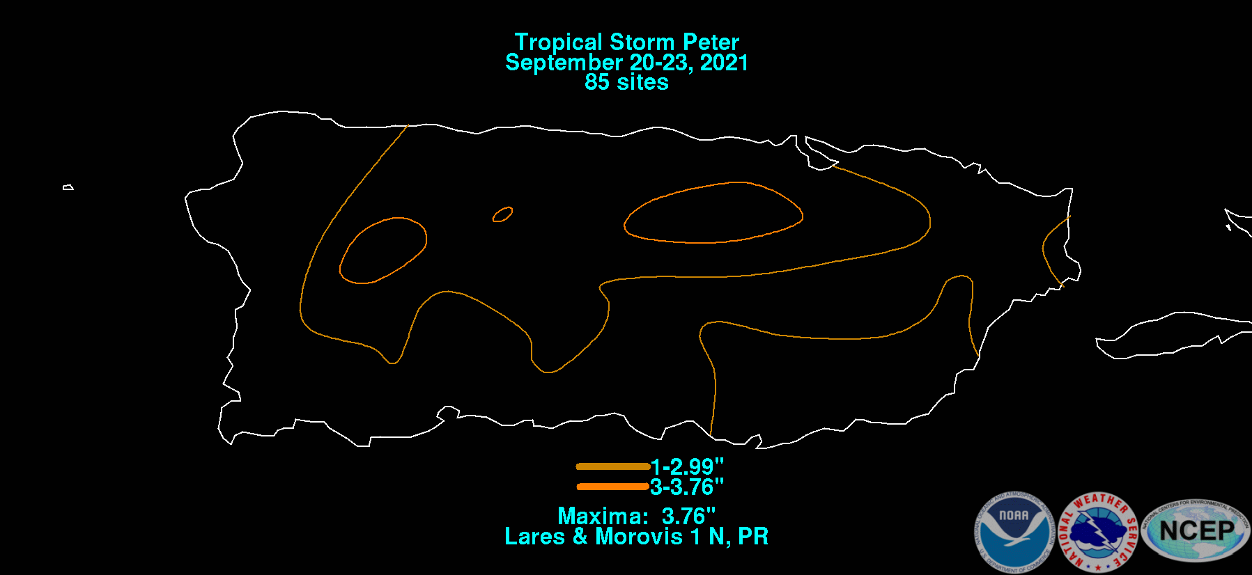 Tropical Storm Peter (2021) Rainfall