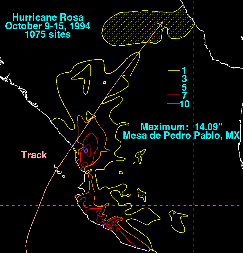 Rosa (1994) Storm Total Rainfall