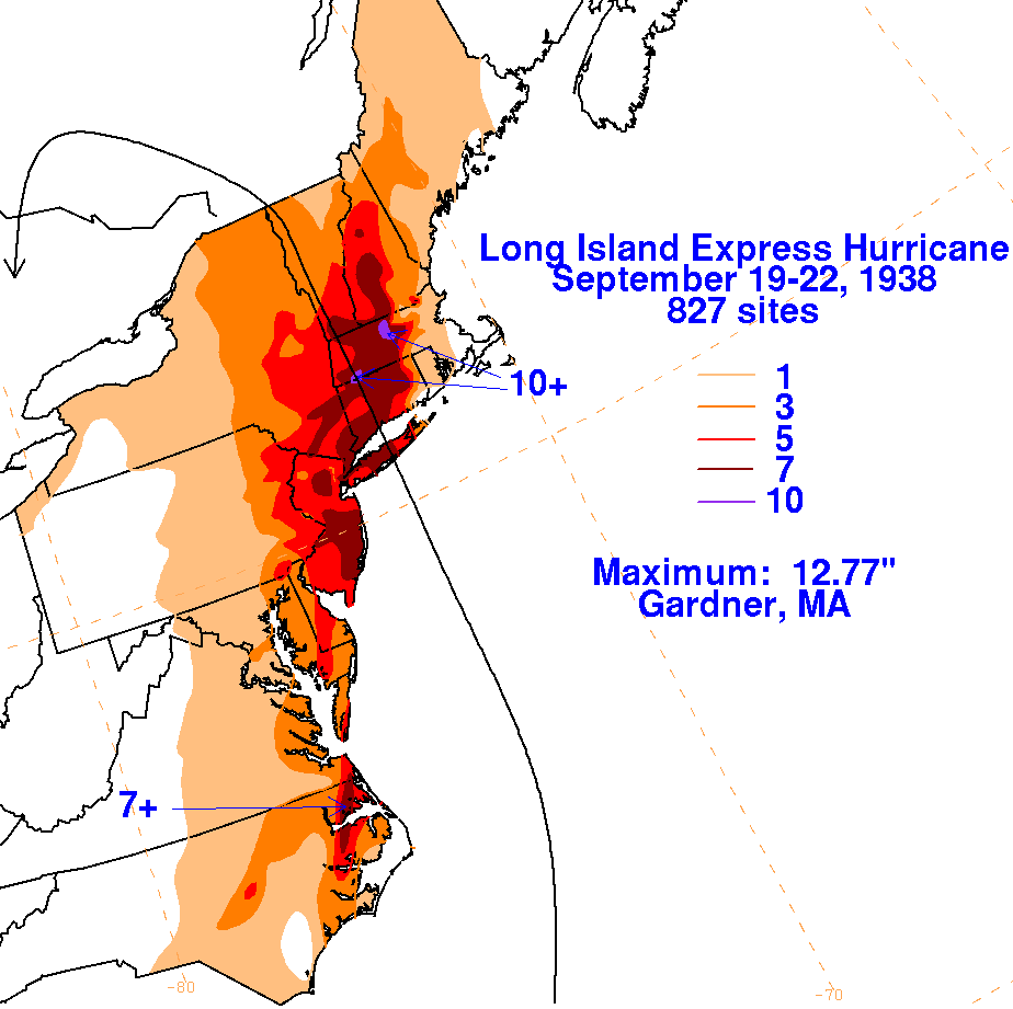 Long Island Express (1938) Rainfall