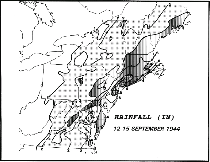 Great Atlantic Hurricane (1944) Rainfall