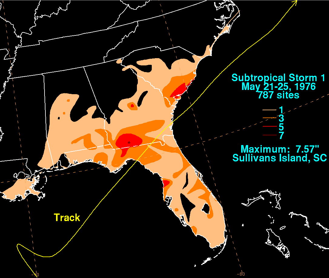 Subtropical Storm One - May 21-25, 1976