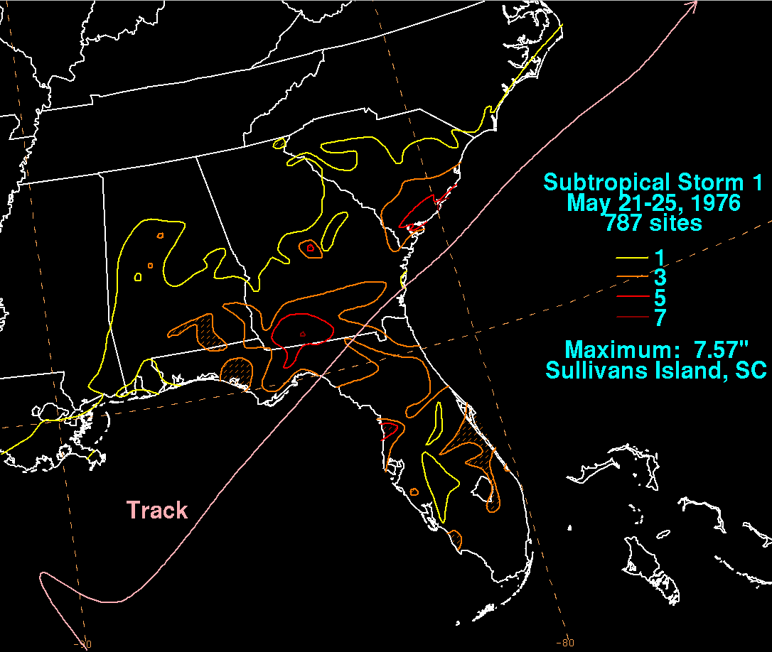 Subtropical Storm One - May 21-25, 1976